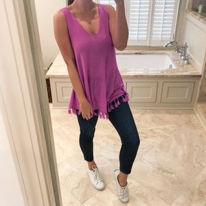 Lilly Pulitzer Pink Tank Top with Tassels